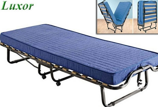 Folding Guest & Folding Bed with Mattress 10cm Double Blue 190x140x33cm