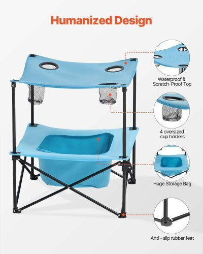 Vevor Τραπέζι για Camping Πτυσσόμενο Μπλε