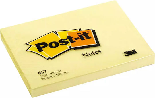 3M Sticky Note Pads in Cube 100 Sheets Yellow 7.6x10.2cm Post-it
