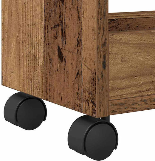 vidaXL Wooden Kitchen Trolley 3 Tiers Brown 60x22x79cm