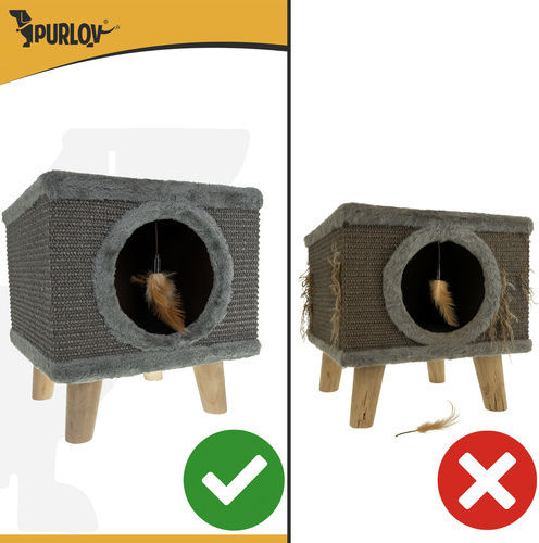 Purlov Bed Cat Beige 38x32x32cm