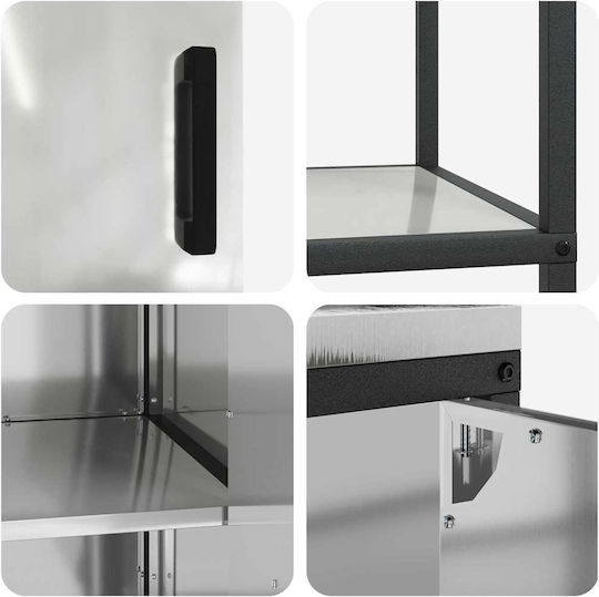 vidaXL Ραφιέρα Κουζίνας Ασημί 150x50x92cm vidaXL Ραφιέρα Κουζίνας Ασημί 150x50x92cm