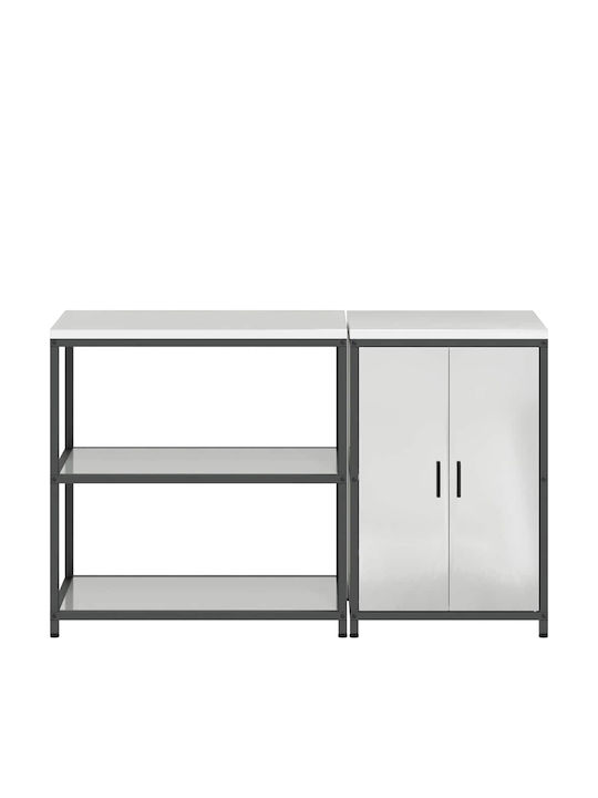vidaXL Rack de bucătărie Argintie 150x50x92cm