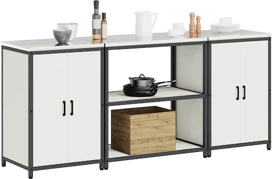 vidaXL Boden-Küchenschrank Weiß 210x50x92cm