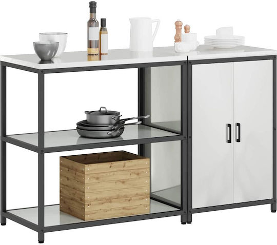 vidaXL Ραφιέρα Κουζίνας Ασημί 150x50x92cm