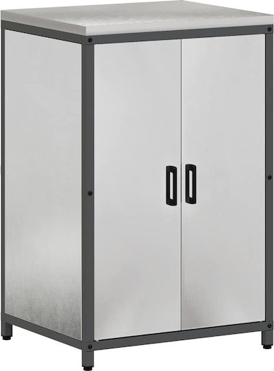 Vidaxl Dulap De Depozitare Bucătărie Raft Argintiu 60 X 50 X 92 Cm