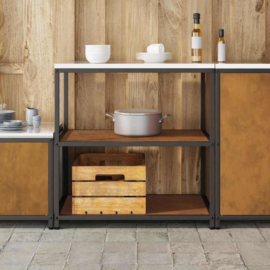 Vidaxl Ράφι Αποθήκευσης Κουζίνας Ράφι Σκ Rusty 60 X 50 X 92 Εκ