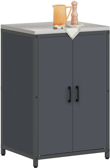 Vidaxl Lebensmittelregal Mit Rädern Anthrazit 60 x 50 x 92 cm aus Stahl