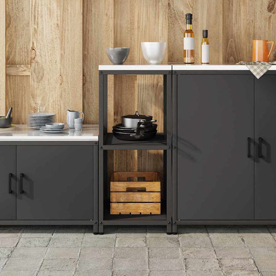 Vidaxl Kitchen Storage Rack Black 60 X 50 X 92 Cm Steel