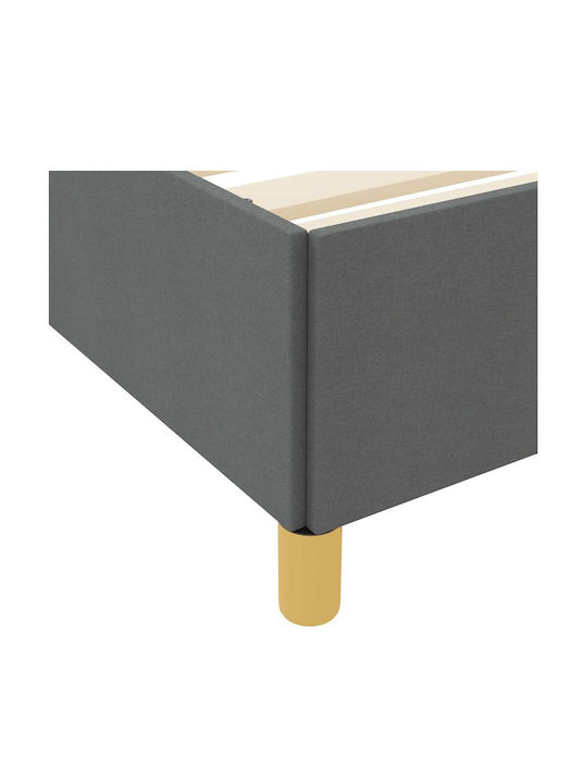 Pat pentru Copii Clasic Single Σκούρο Γκρι pentru Saltea 80x200cm