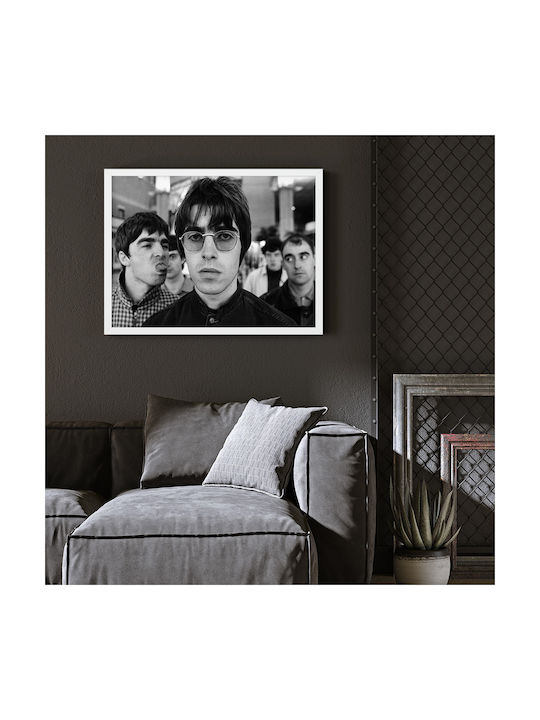 Music Poster Oasis Ms150 21cm X 30cm Black Wooden Frame