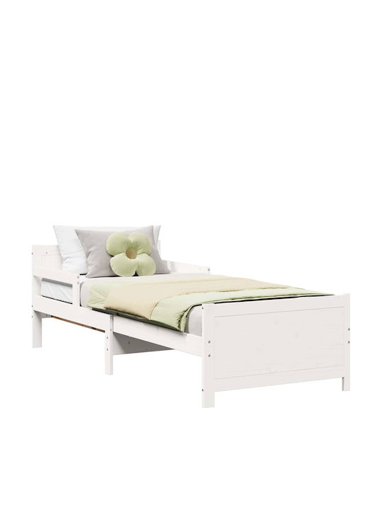 Vidaxl Pat Extensibil Pentru Copii Alb 80 X 130 165 200 Cm