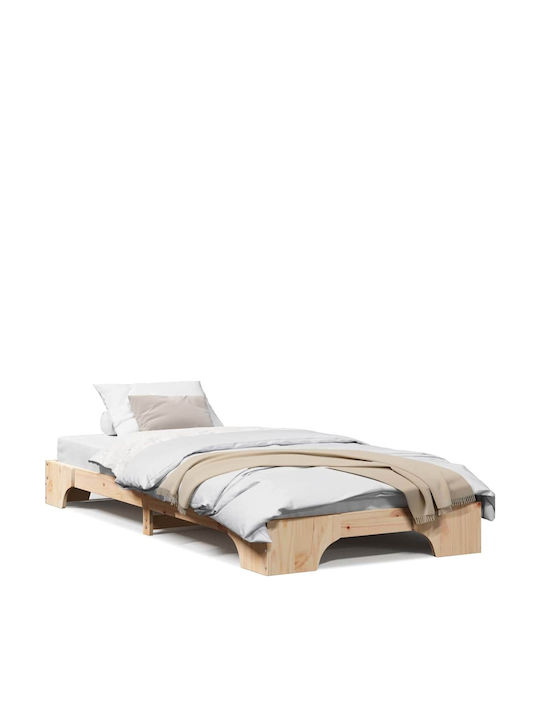 Pat pentru Copii Clasic Single Bej pentru Saltea 75x190cm