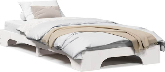 Kids Bed Classic Single White for Mattress 80x200cm