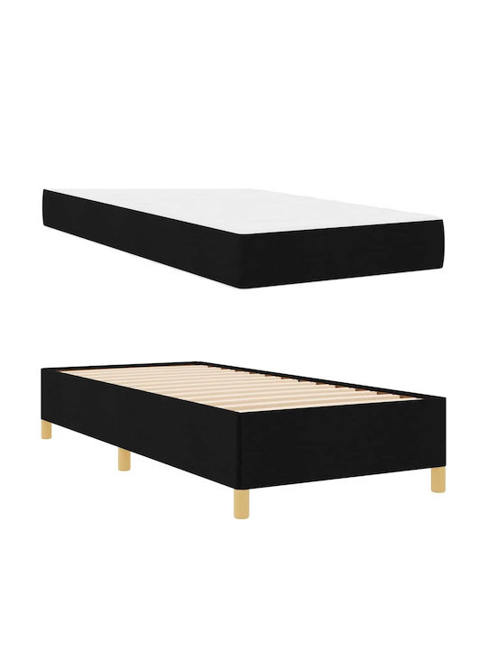 Kids Bed Classic Single Black for Mattress 100x200cm