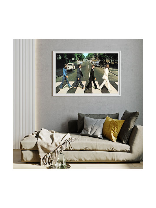 Music Poster Beatles Ms153 21cm X 30cm White Frame Pvc