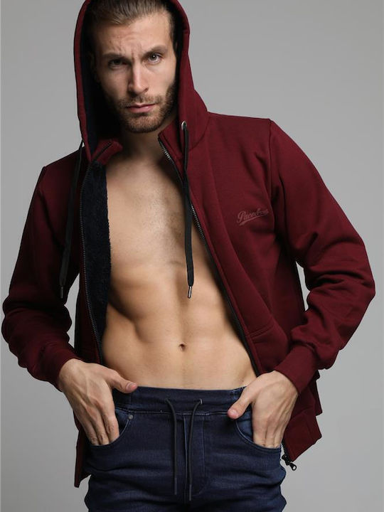 Sweatshirt with Hood Burgundy