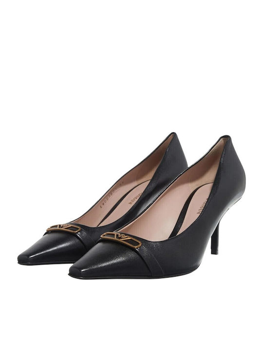 Leder Pumps Schwarz