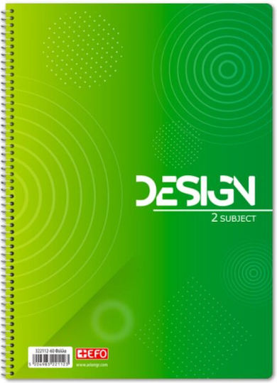 +Efo Spiral Notebook Ruled A4 60 Sheets 2 Subjects 1pcs (Μiscellaneous Designs)