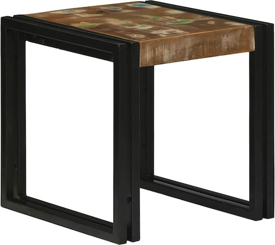 Rectangular Zigon Set Made of Solid Wood Multicolour 3 Pieces M50xL40xH45cm