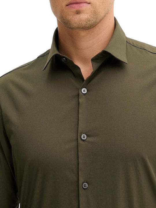 Long-sleeved Cotton Shirt Green