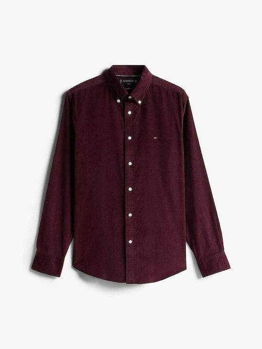 Long-sleeved Corduroy Shirt Burgundy