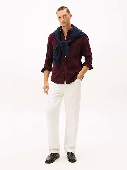 Long-sleeved Corduroy Shirt Burgundy