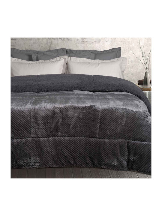 Das Home Duvet Cover with Hollowfiber Filling Queen 220x240cm 1183 Gray 700 GSMGsm 12 togs Togs