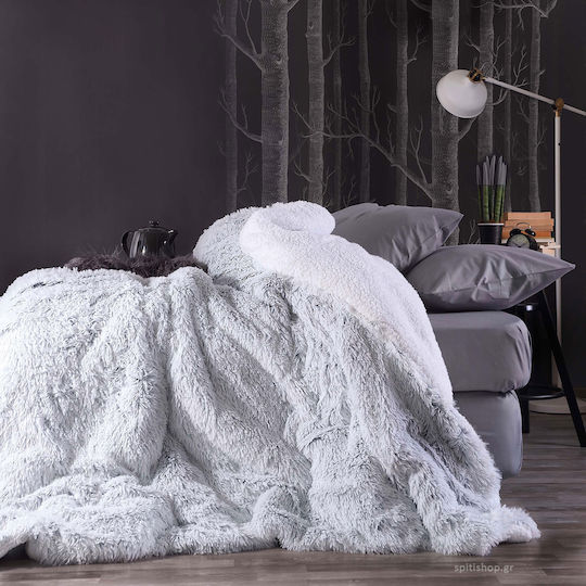 Rythmos Κουβερτοπάπλωμα Υπέρδιπλο 220x240εκ. Krystal Γκρι-λευκό 650 GSM
