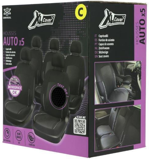Set Huse Auto 10buc Poliester Negru