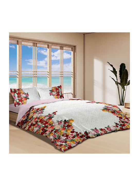 Makis Tselios Home Duvet Set Queen 240x260cm Giardino Multicolour 3pcs 350 GSMGsm