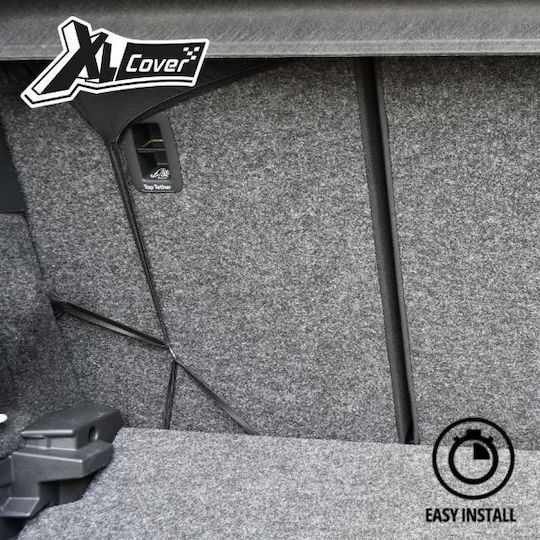 Xl Cover Set De Huse Scaune Auto 9 Buc Poliester Negru Gri 167003