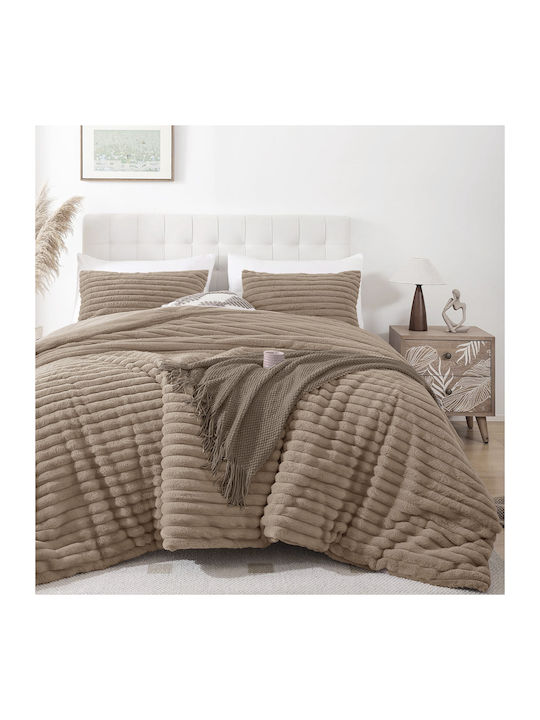 Isadore Lorraine Duvet Set Queen 220x240cm Vison 3pcs