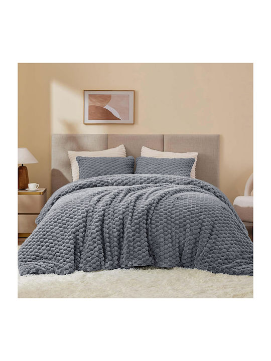 Isadore Lorraine Duvet Set Queen 220x240cm Charcoal 3pcs