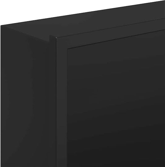 vidaXL Wall Mounted Bathroom Shelf Metallic 30x9.5x20cm Black