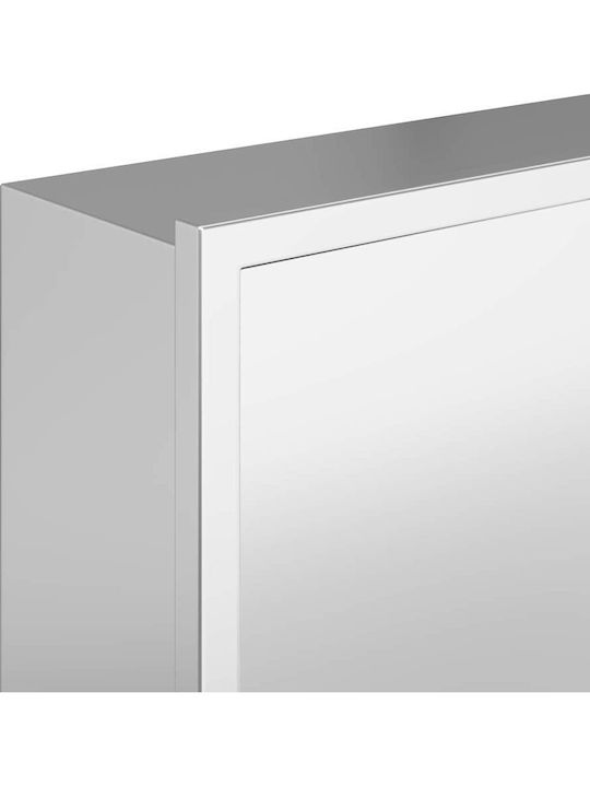 vidaXL Wall Mounted Bathroom Shelf Metallic 30x9.5x90cm Silver