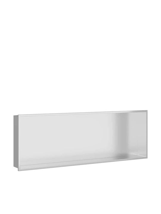 vidaXL Wall Mounted Bathroom Shelf Metallic 30x9.5x90cm Silver