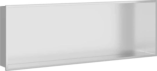 vidaXL Επιτοίχια Ραφιέρα Μπάνιου Μεταλλική 30x9.5x90cm Ασημί