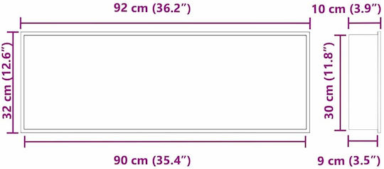 vidaXL Επιτοίχια Ραφιέρα Μπάνιου Μεταλλική 30x9.5x90cm Ασημί