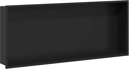 vidaXL Wall Mounted Bathroom Shelf Metallic 75x9.5x30cm Black