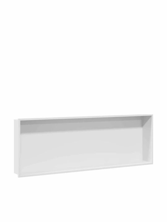 vidaXL Επιτοίχια Ραφιέρα Μπάνιου Μεταλλική 30x9.5x90cm Λευκή
