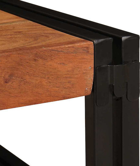 vidaXL Floor Bathroom Shelf Wooden 80x50x23cm Brown