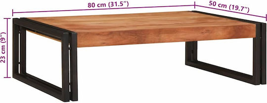 vidaXL Floor Bathroom Shelf Wooden 80x50x23cm Brown