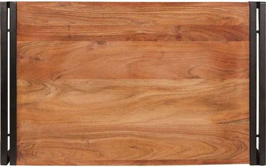 vidaXL Floor Bathroom Shelf Wooden 80x50x23cm Brown