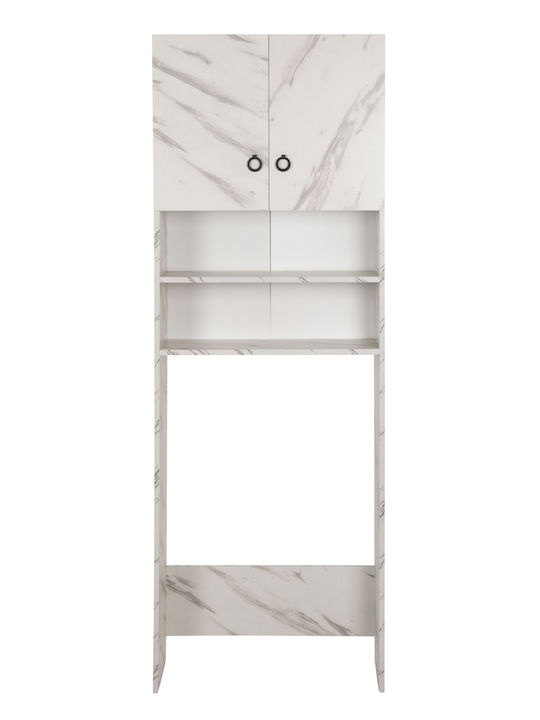 HomeMarkt Terry Επιδαπέδια Ραφιέρα Μπάνιου Ξύλινη 64x29x181cm Λευκή