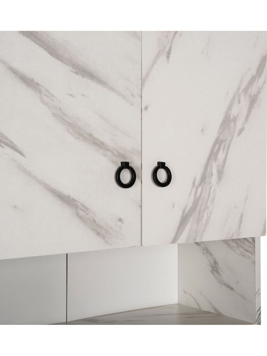 HomeMarkt Terry Επιδαπέδια Ραφιέρα Μπάνιου Ξύλινη 64x29x181cm Λευκή