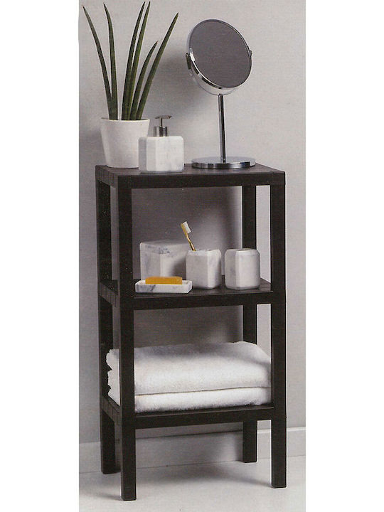 Viosarp Floor Bathroom Shelf Plastic with 3 Shelves 38x29x73.5cm Gray