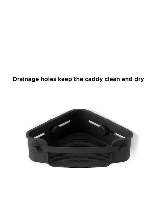 Umbra Corner Wall Mounted Bathroom Shelf Plastic 30.5x19.1x8.3cm Black