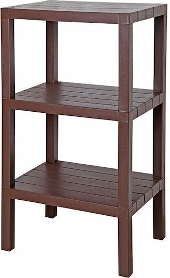 Viosarp Rafturi De Baie Din Plastic Cu 3 Rafturi 38x29x73.5cm Maro