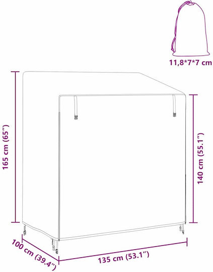 vidaXL Waterproof Garden Swing Cover Black 135x100x165cm